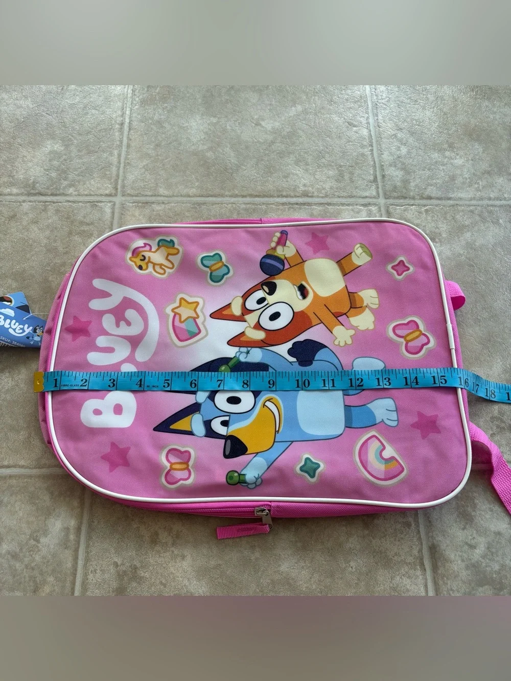 Bluey Pink Kids Backpack with Character Print